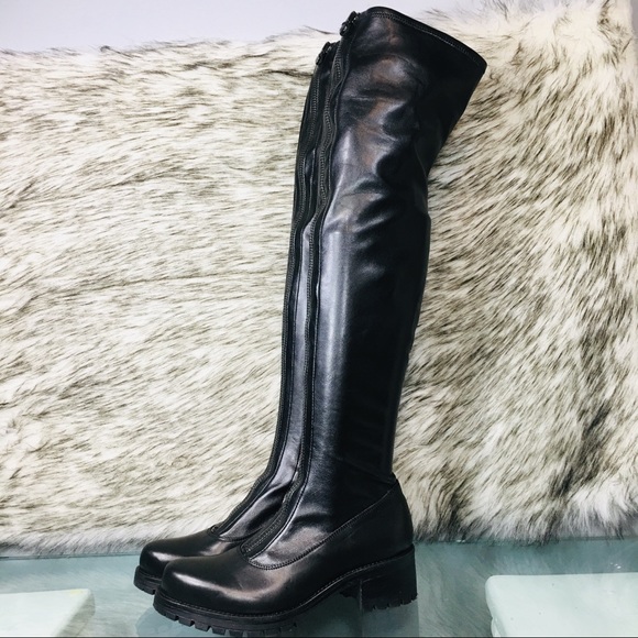 CULT Shoes - CULT Over The Knee Leather Moto Boots Sz 10
